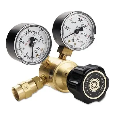 Flow Gauge Regulators, Argon, CGA 580, 3,000 psig inlet