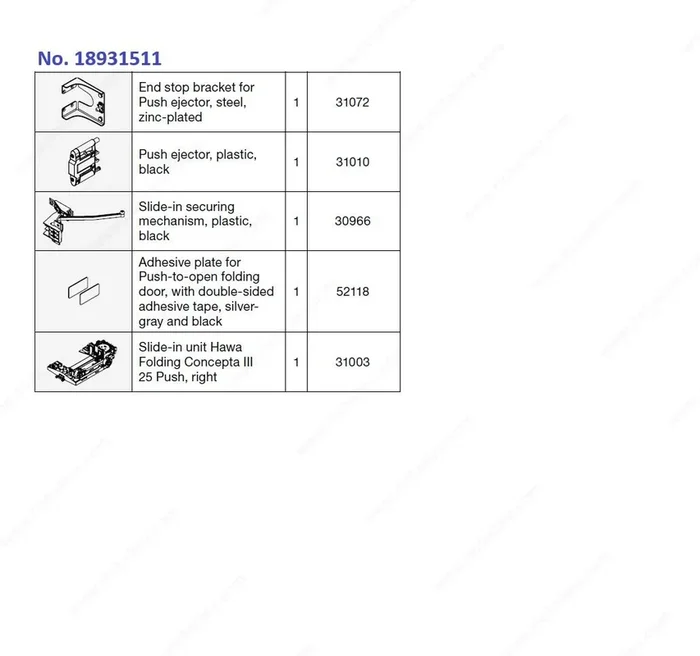 Folding Concepta III 2-0/25 Slide-In Set – Richelieu Cabinet Hardware