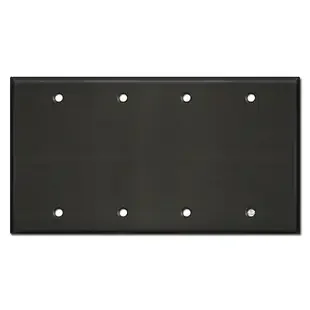 Four Gang Blank Wall Plate Covers – Dark Bronze