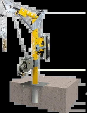French Creek Floor Mount Cast-In-Place PD6 Base Confined Space Entry Kit w/ 50′ SRL & Winch