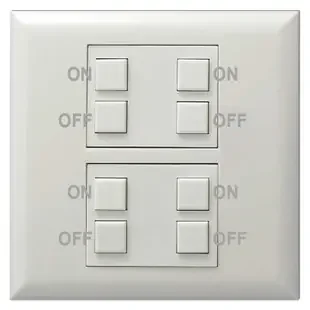 GE 2-Gang 4-Switch Replacement Low Voltage CLA Unit – ON/OFF Pairs