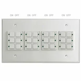 GE Low Voltage 12-Pilot Light Switch CLA 4-Gang – ON/OFF Pairs