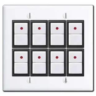 GE Low Voltage 2-Gang New Style 8 Pilot Light Switch Cover Set – White