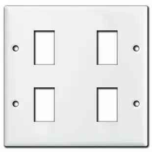 GE Old Style 2 Gang 4 Low Voltage Switch Wall Plates – White