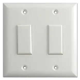 Genesis Low Voltage Touch-Plate Light Switch Two Button – White
