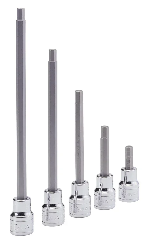 Genius Tools 1/2″ Dr. 11/16″ Hex Bit Socket, 110mmL – 422+3544