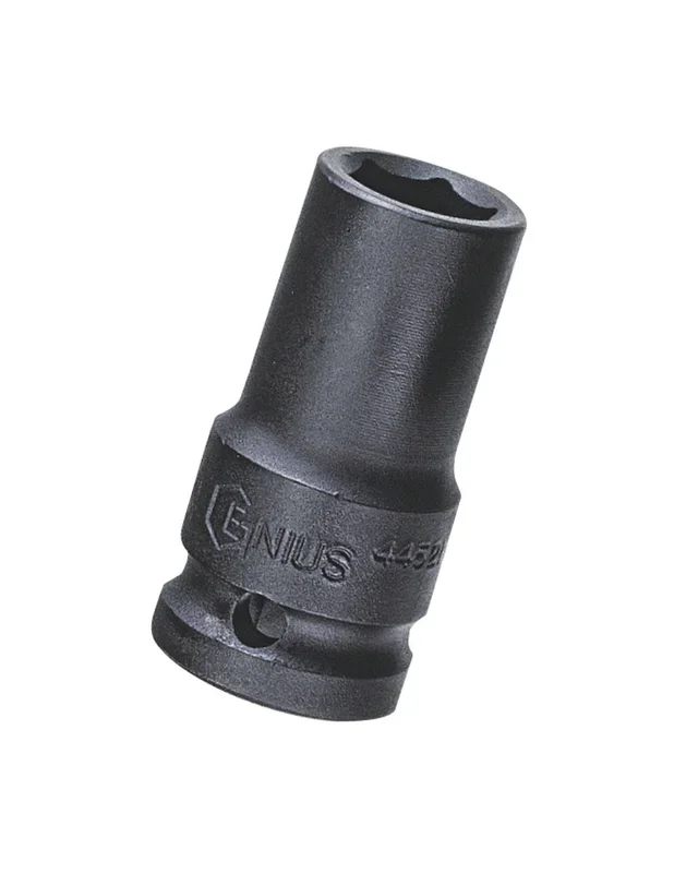 Genius Tools 1/2″ Dr. 17mm Semi-Deep Thin Wall Impact Socket (CR-Mo) – 445217