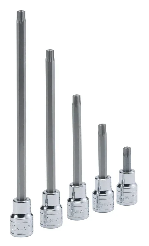 Genius Tools 1/2″ Dr. T-55 Tamperproof Star Bit Socket, 190mmL – 440+7755
