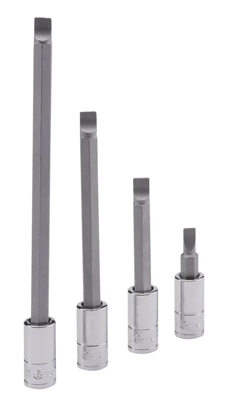 Genius Tools 1/4″ Dr. 0.5 x 3.0mm Slotted Bit Socket, 100mmL – 208+1530