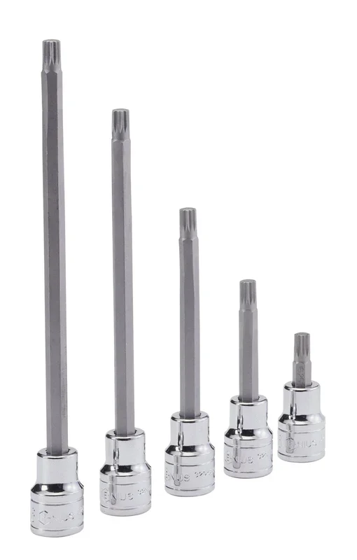 Genius Tools 3/8″ Dr. M6 Triple Square Bit Socket, 220mmL – 308+8806