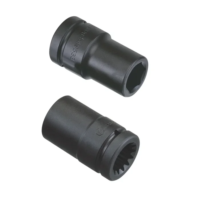 Genius Tools #5 Spline Dr. 1-1/16″ Deep Impact Socket (CR-Mo) – 569534