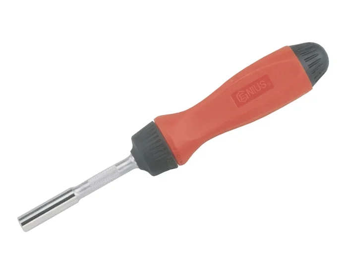 Genius Tools Standard Handle Ratcheting Screwdriver, 225mmL – 524+2988