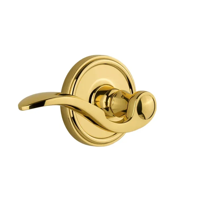 Georgetown Rosette with Bellagio Lever – Polished Brass Privacy Door Set
