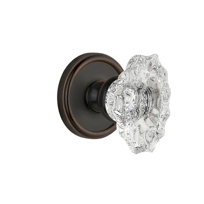 Georgetown Rosette with Biarritz Crystal Knob – Timeless Bronze