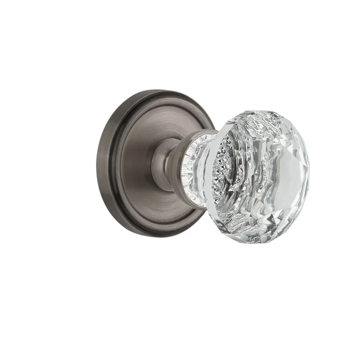 Georgetown Rosette with Brilliant Crystal Knob – Antique Pewter