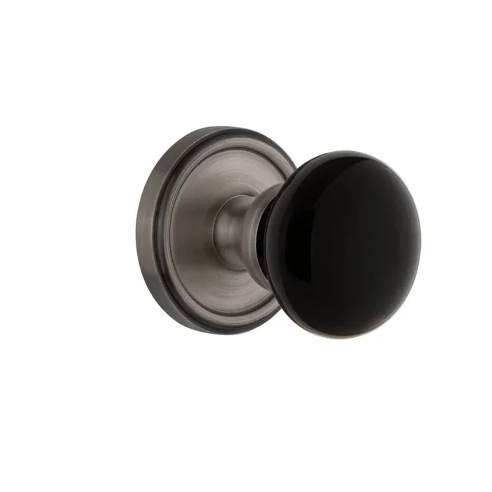 Georgetown Rosette with Coventry Knob – Antique Pewter Single Dummy Door Hardware