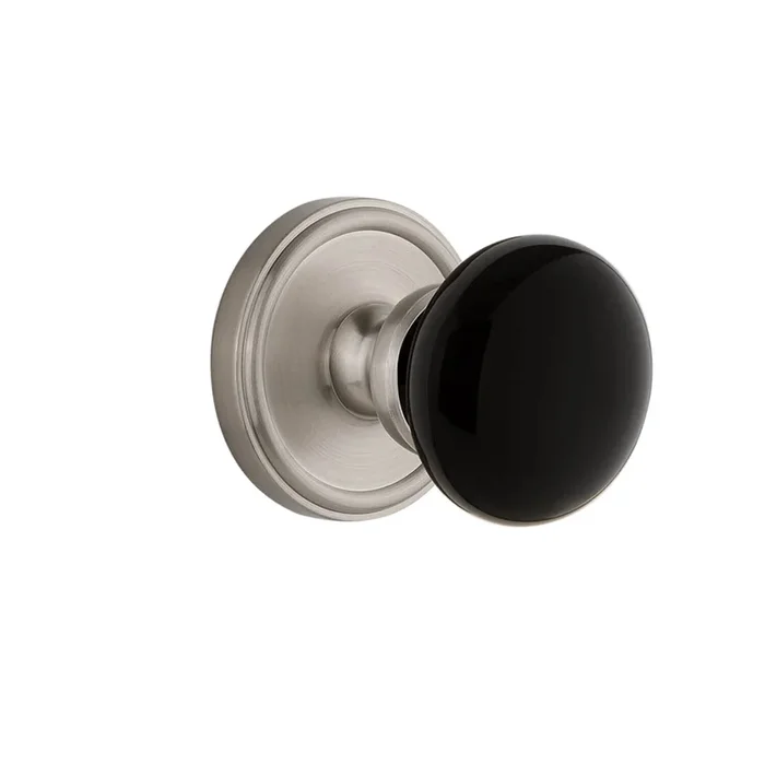 Georgetown Rosette with Coventry Knob in Satin Nickel – Premium Door Hardware