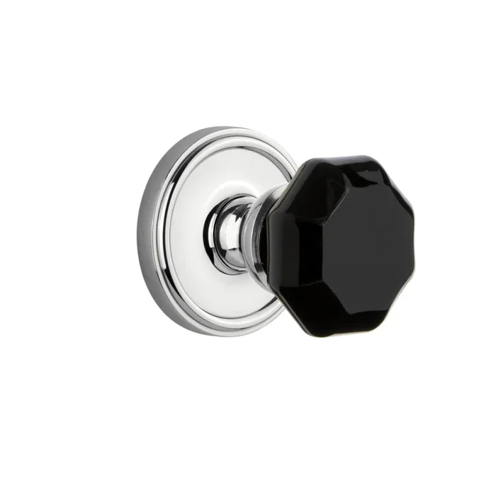 Georgetown Rosette with Lyon Knob in Bright Chrome – Grandeur