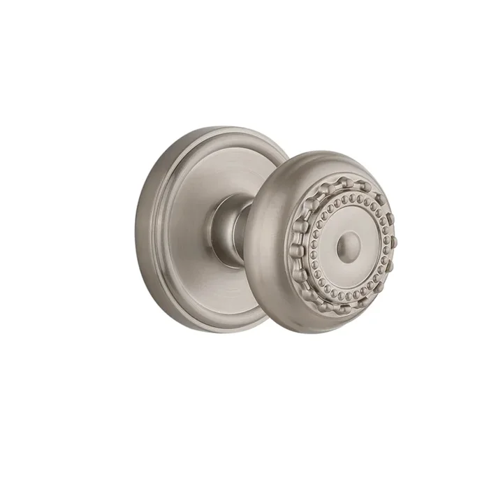Georgetown Rosette with Parthenon Knob – Satin Nickel