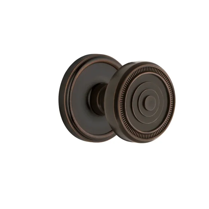 Georgetown Rosette with Soleil Knob in Timeless Bronze – Premium Door Hardware