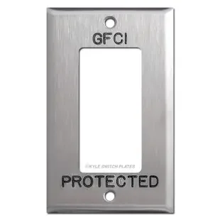 GFCI Engraved Decora Outlet Cover for Protected Location