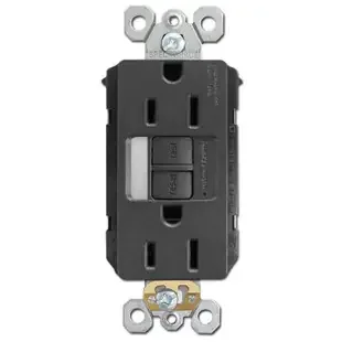 GFCI Outlet Night Light 15A Plugs TR ST – Black