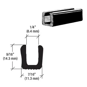 Glass and Acrylic Setting Rubber Channel for 1/4″ Material – C.R. Laurence