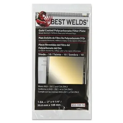 Gold Coated Filter Plate, Gold/10, 2 in x 4.25 in, Polycarbonate