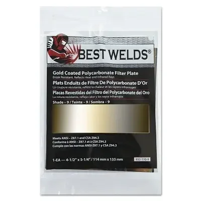 Gold Coated Filter Plate, Gold/9, 4.5 in x 5.25 in, Polycarbonate