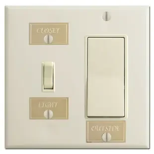 Gold Switch Identifier Tags for Light Switch Plate Covers