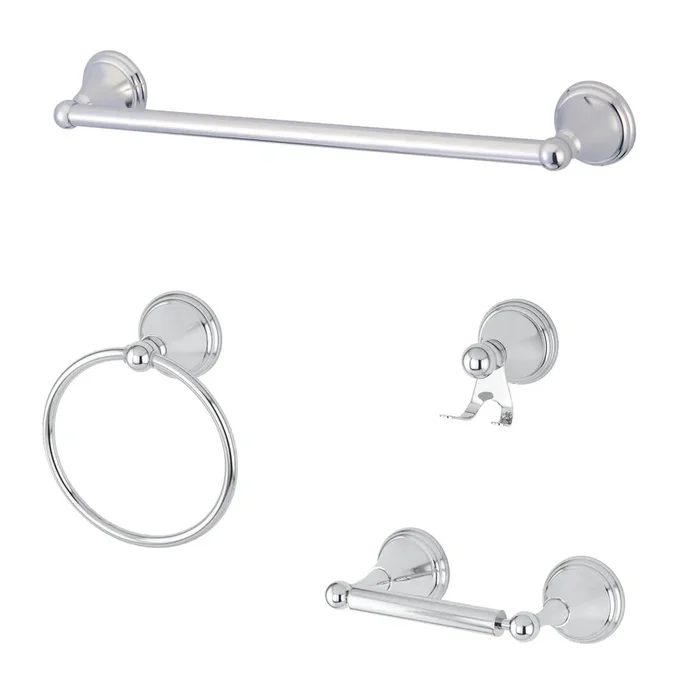 Governor 4-Piece 24″ Towel Bar Bathroom Accessory Set – Polished Chrome
