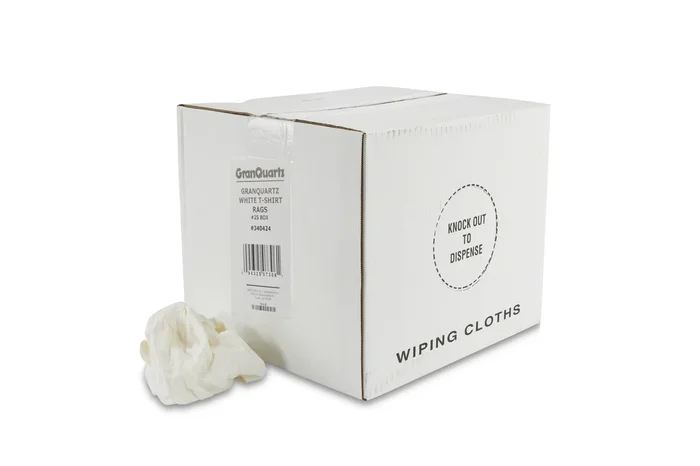 GranQuartz White T-Shirt Rags 20lb Box