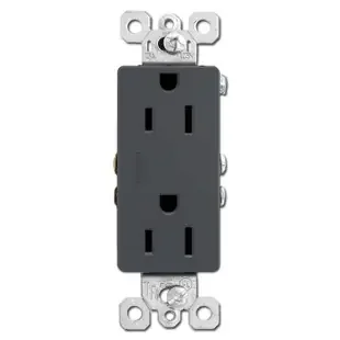 Graphite 15A Decorator Receptacle – Tamper Resistant