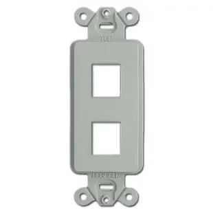 Gray 2 Port Frame for Hubbell Modular Jack Adapters