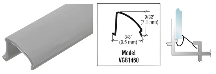 Gray Snap-In Vinyl Glazing Bead by C.R. Laurence