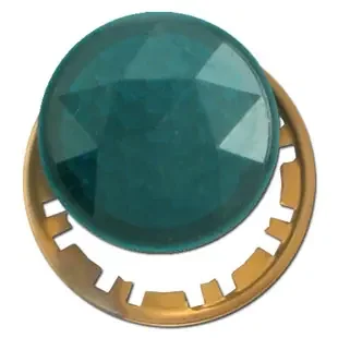 Green Circular Faceted Jewel for Pilot Lighted Wall Switch Plate Hole