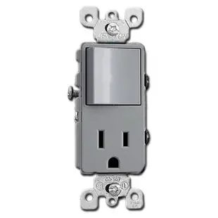 Grey Combination Decora Rocker Switch & Plug