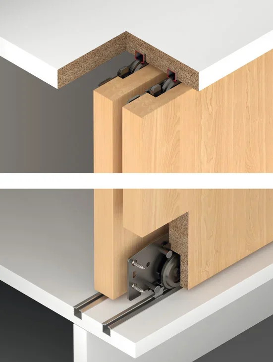 Hafele Slido F-Line 18 50A Sliding Door Fitting Set Without Tracks