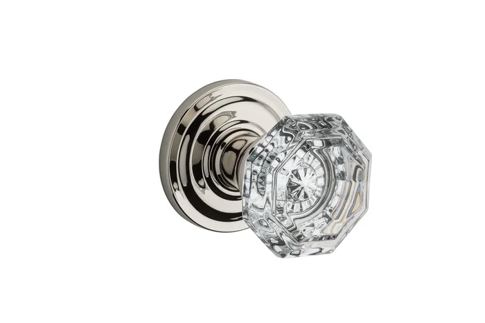Half Dummy Crystal Knob with Traditional Round Rose – Baldwin Reserve
