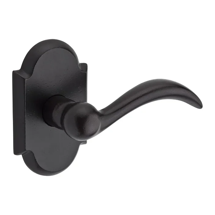 Half Dummy Right Hand Arch Lever and Rustic Arch Rose – Dark Bronze Finish by Baldwin Reserve