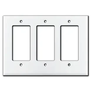 Half Short 3 Rocker Decora Outlet Cover Wall Plate – White