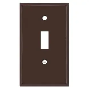 Half Short Single Toggle Light Switchplate – Brown