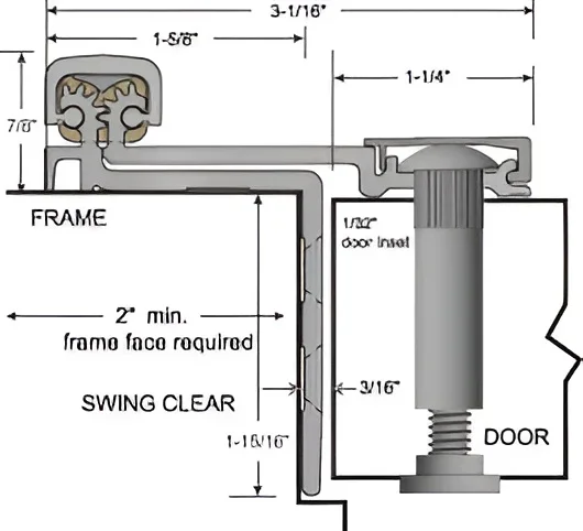Half Surface Swing Clear Continuous Geared Hinge for 1-3/4″ to 2-1/4″ Doors – NGP