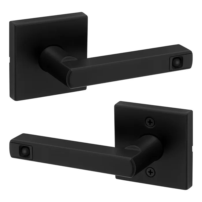 Halifax LED Light Lever with Square Rose Passage Door Lock – Kwikset