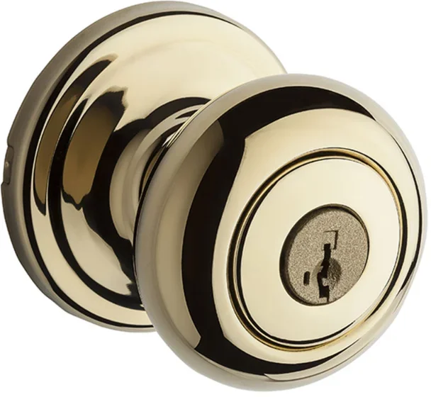 Hancock Entry Knob – KW1 SmartKey, 6-Way Adjustable Latch, Grade 2, Bright Brass