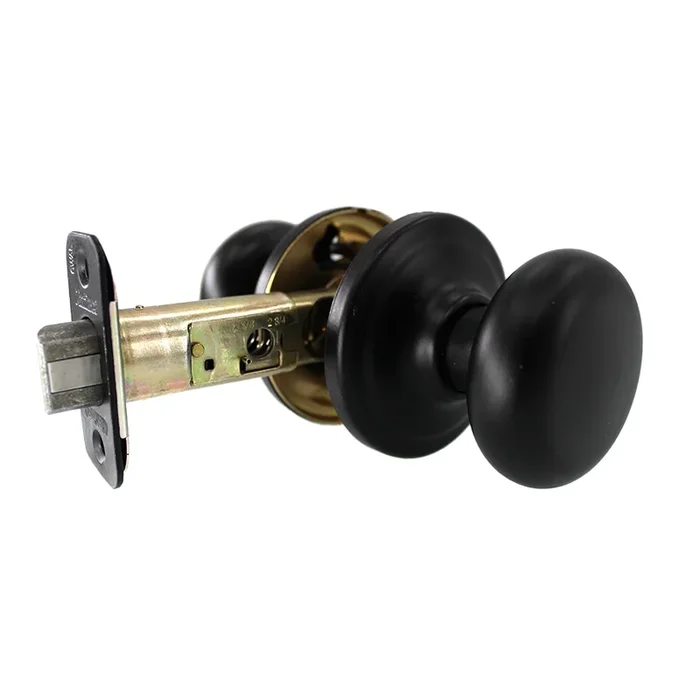 Hancock Passage Knob with 6-Way Adjustable Latch – Matte Black