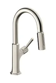 Hansgrohe Locarno 1.75 GPM 2-Spray Pull-Down Prep Kitchen Faucet, Steel Optic
