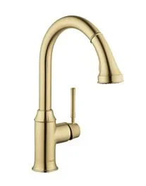 Hansgrohe Talis C 1.7GPM High Arch, 2-Spray Pull-Down Kitchen Faucet, Brushed Gold Optic