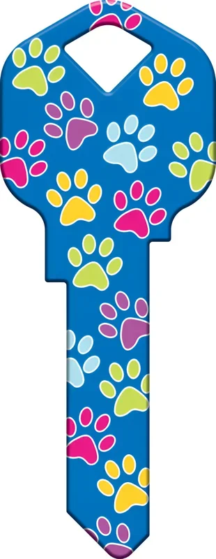 Happy Keys Paw Prints – Colored Key Blanks by Howard Keys