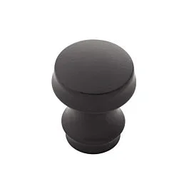 Heron Matte Black 7/8 Inch Diameter, Belwith Keeler Cabinet Hardware Knob